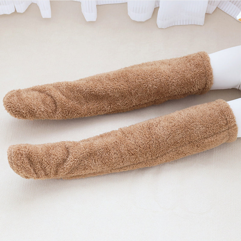 Over Knee High Fuzzy Long Socks Winter Warm Cold Leg Knee Joint Cold-Proof Stockings Home Floor Sleeping Socks