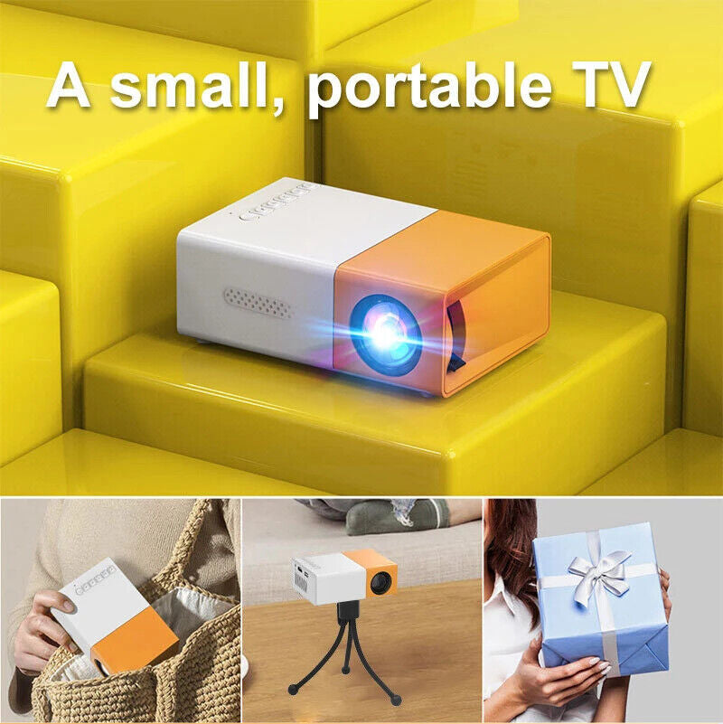 LED Mini Projector Portable 1080P Home Theater Cinema Projector HDMI USB TV